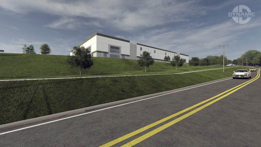 Road view rendering of Upper Ridge Business Park